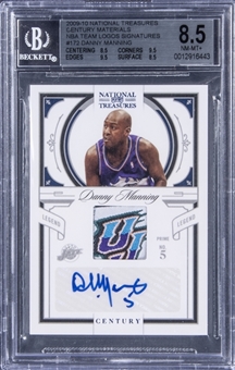 2009-10 Panini National Treasures Century Materials NBA Team Logo Signatures #172 Danny Manning Signed Patch Card (#1/1) - BGS NM-MT+ 8.5/BGS 10